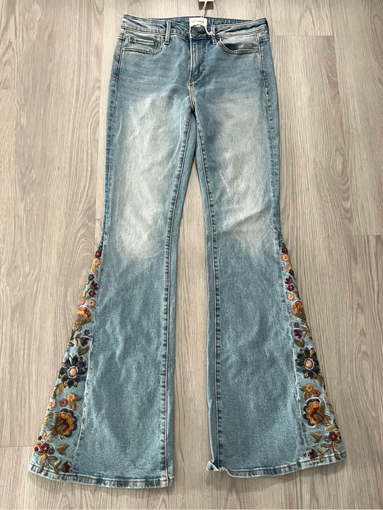 DRIFTWOOD Denim - DRIFTWOOD Denim Free People Farrah Embroidered Flare Midrise Jeans Size 26